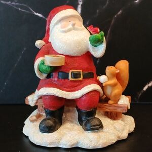 Russ Berrie Santa's Village Figurine "Taking The Chill Off" Hand Painted